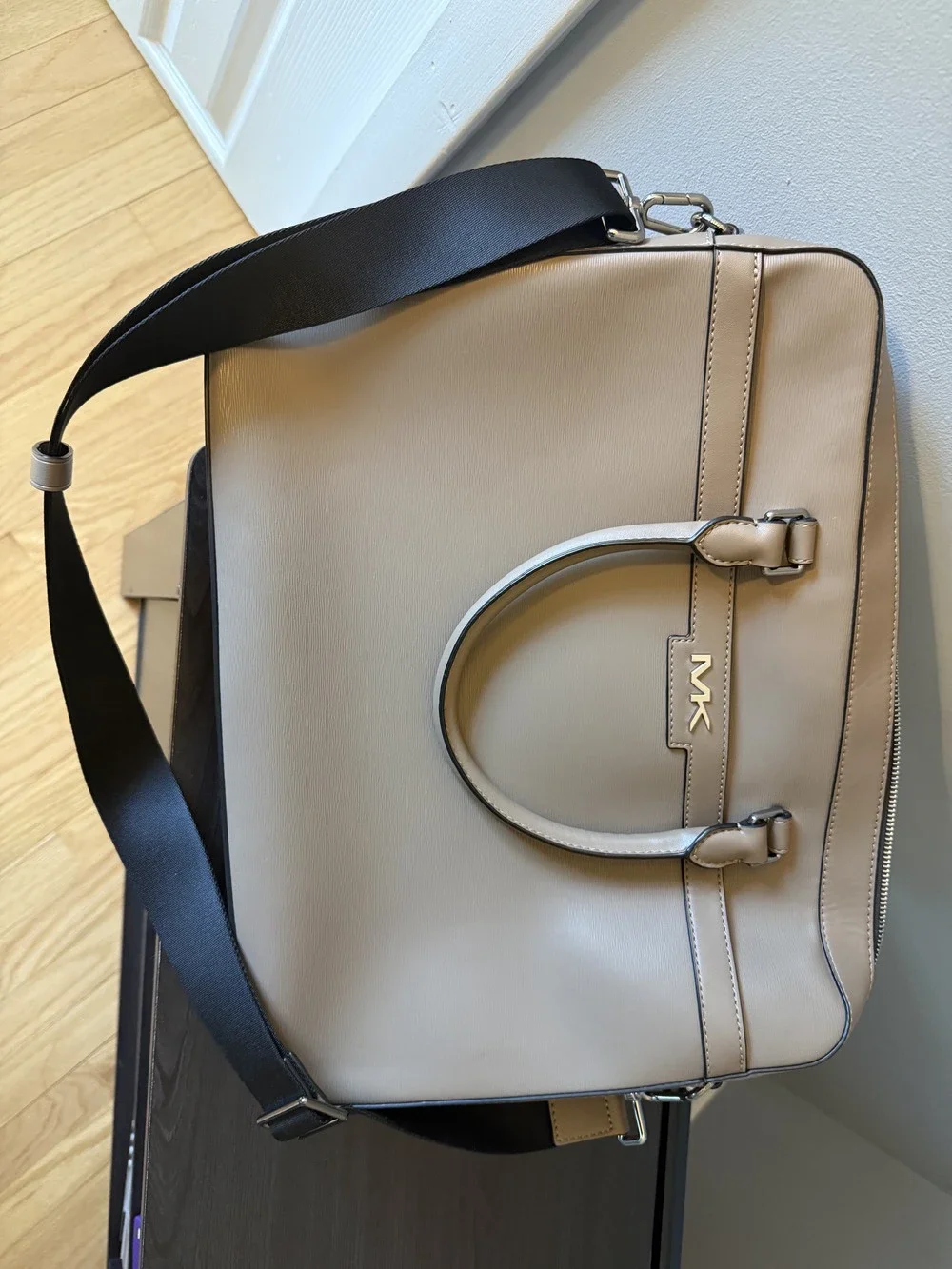 Michael Kors Structured Laptop Briefcase Bag in Beige
